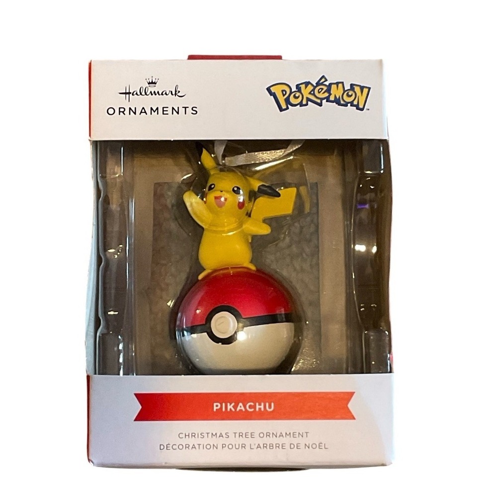 Hallmark Ornament Pokemon Pikachu w/ Pokeball Christmas Tree Ornament New